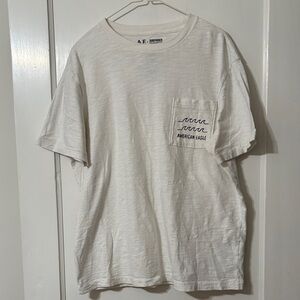 American Eagle Outfitters Cream Pocket Tee